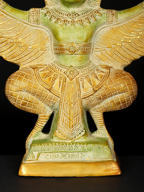 14" Garuda Brass Statue - Vahana of Lord Vishnu