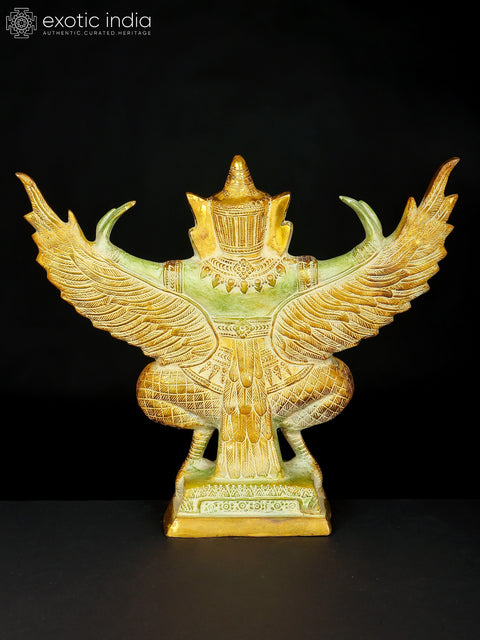 14" Garuda Brass Statue - Vahana of Lord Vishnu