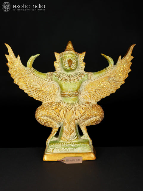 14" Garuda Brass Statue - Vahana of Lord Vishnu
