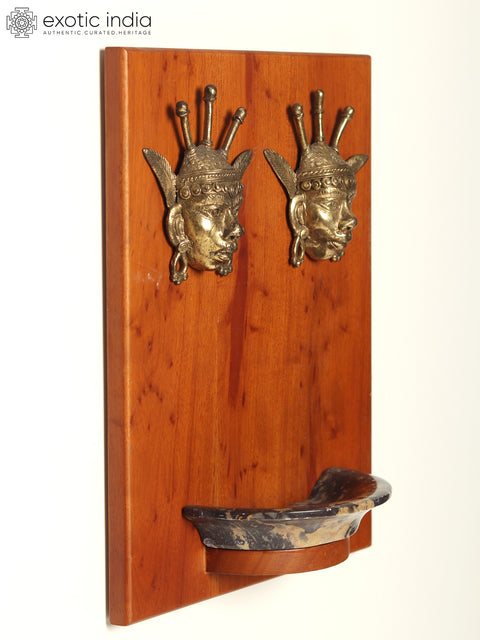Dhokra Art Candle Holder with Tribal Figurine | Wall Hanging
