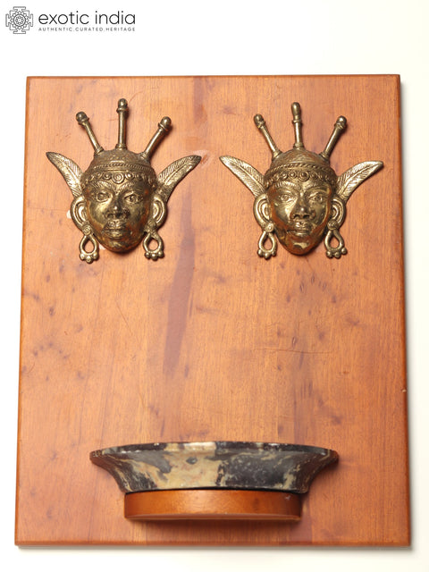 Dhokra Art Candle Holder with Tribal Figurine | Wall Hanging
