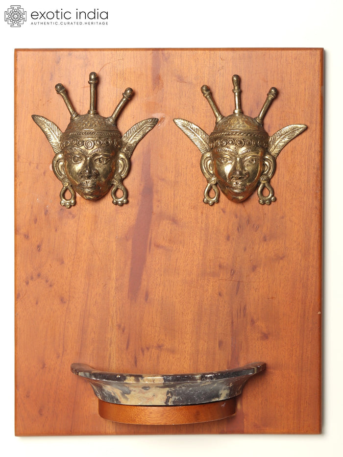 Dhokra Art Candle Holder with Tribal Figurine | Wall Hanging