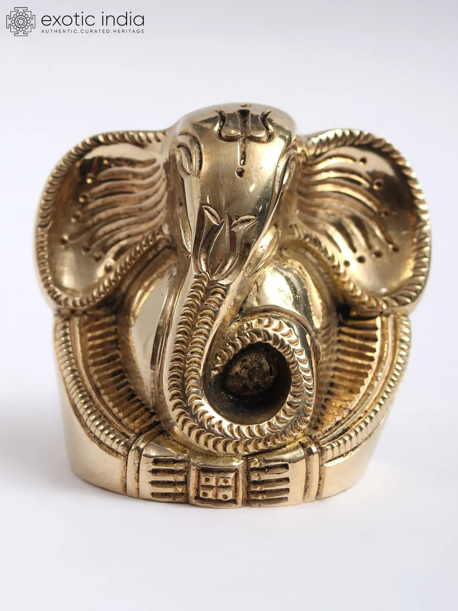 2" Small Good Luck Ganesha Brass Sculpture