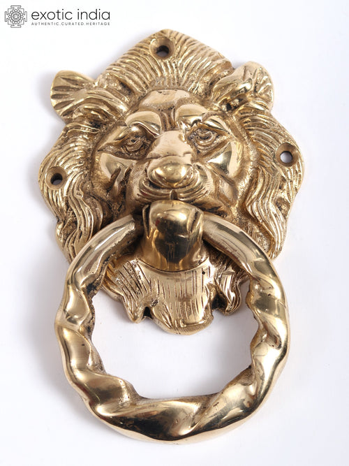 5" Brass Lion Door Knocker Handmade Home Decor