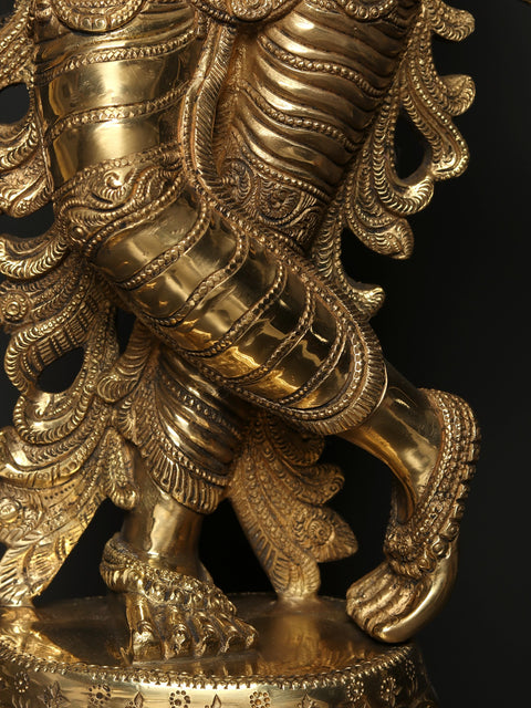 26" Lord Krishna Idol Playing Flute | Brass Statue