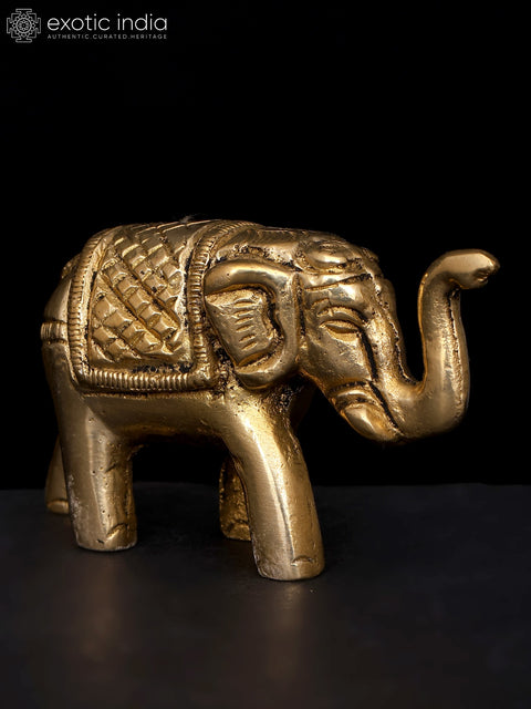 2" Small Decorative Elephant Brass Statue