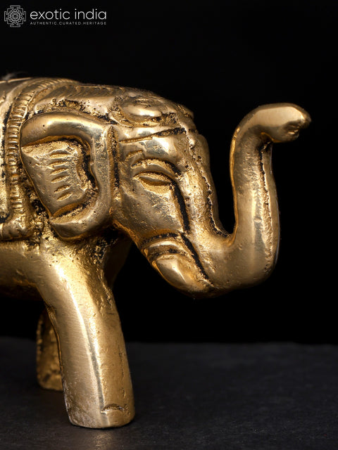 2" Small Decorative Elephant Brass Statue