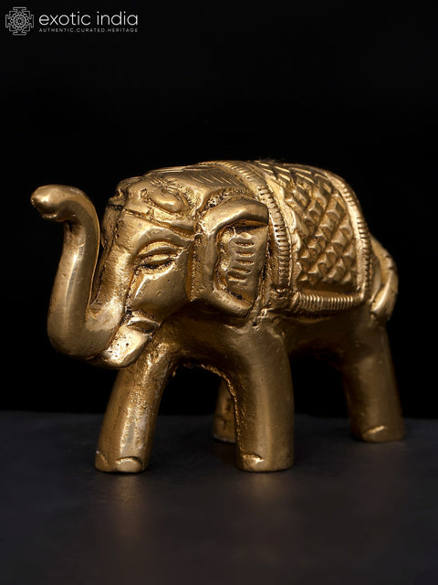 2" Small Decorative Elephant Brass Statue