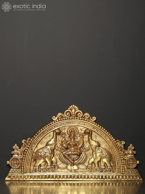 21" Brass Gajalakshmi Goddess Wall Hanging Statue for Pooja