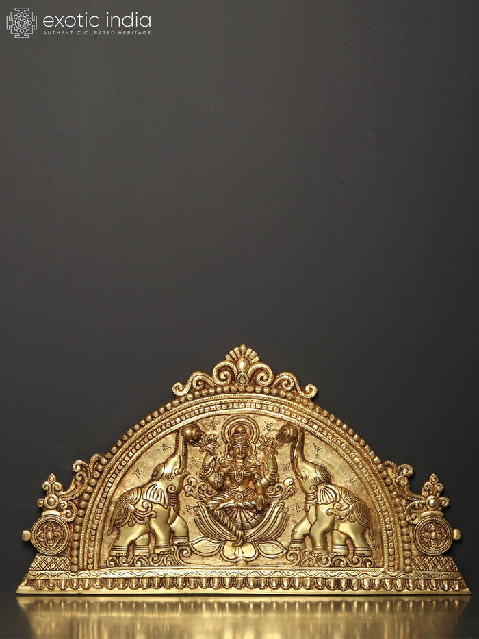 21" Brass Goddess Gajalakshmi Wall Hanging Statue