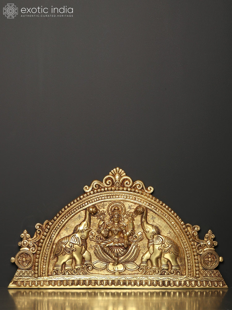 21" Brass Gajalakshmi Goddess Wall Hanging Statue for Pooja