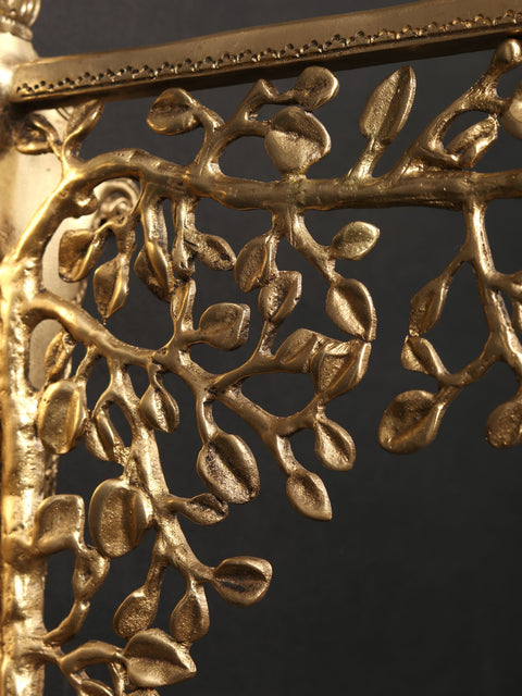 13" Tree Design Wall Hanging Bracket in Brass