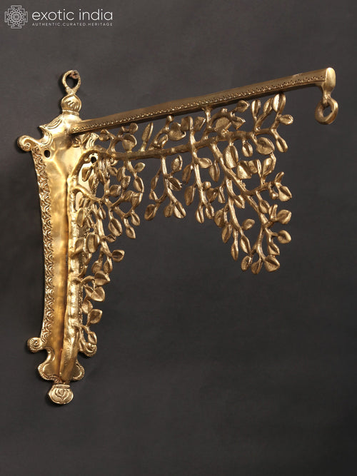 13" Brass Tree Design Wall Hanging Bracket for Home Decor