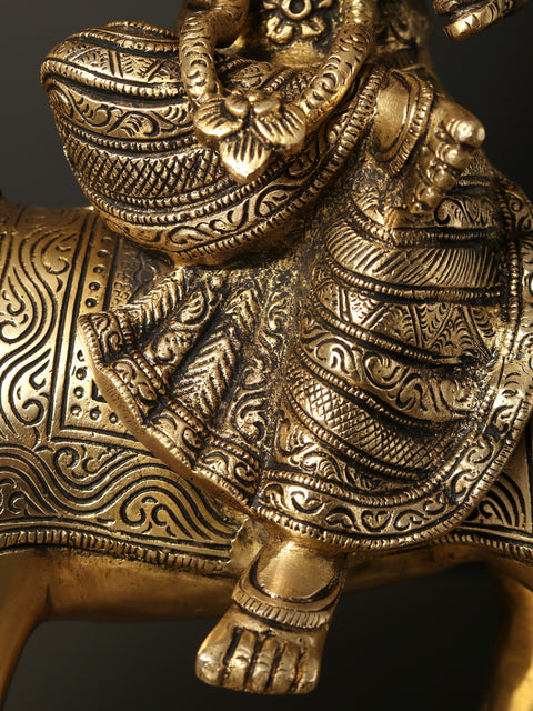 14" Durga Maa Brass Statue - Goddess of Strength and Protection