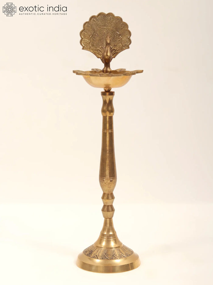 Seven Wicks Peacock Design Lamp (Inferior Quality)