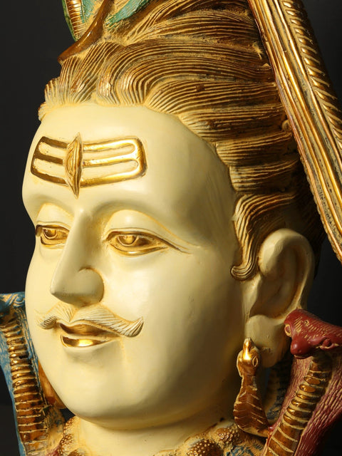 20" Lord Shiva Head (God of Destruction) | Brass Statue