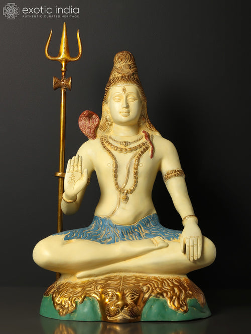 Lord Adinath Brass Statue - Handmade Contemplation Sculpture