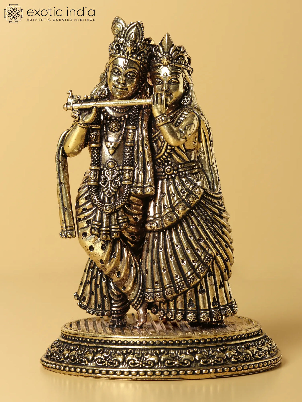 Brass Sculpture of Radha and Krishna (Different Sizes)