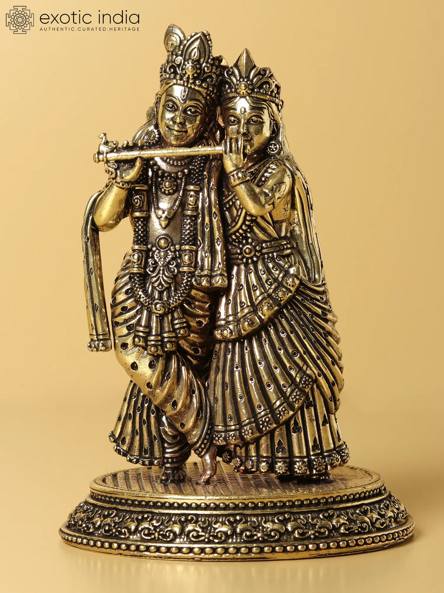 Brass Radha Krishna Sculpture for Home Decor Handmade