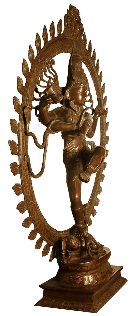 72" Large Black and Golden Nataraja (Dancing Lord Shiva) | Brass Statue