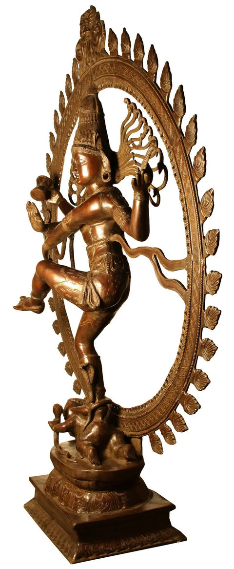 72" Large Black and Golden Nataraja (Dancing Lord Shiva) | Brass Statue