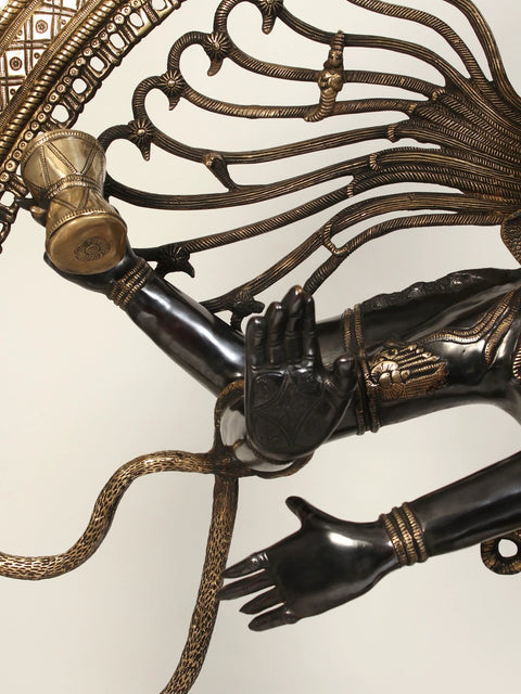 72" Large Black and Golden Nataraja (Dancing Lord Shiva) | Brass Statue