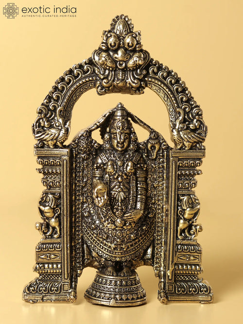 5" Tirupati Balaji Venkateshvara Handmade Brass Statue