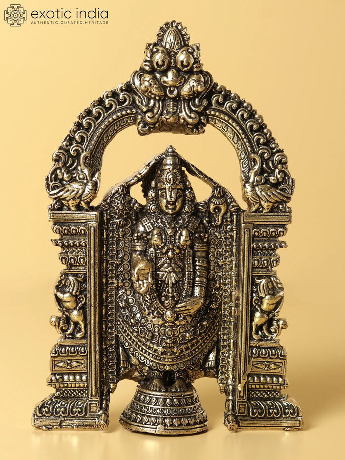 5" Tirupati Balaji Venkateshvara Handmade Brass Statue