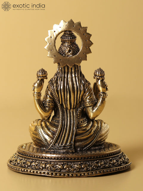 Small Fine Quality Goddess Dhana Lakshmi Brass Statue