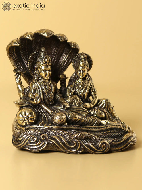 Lakshmi Narayana on Sheshnag Handmade Brass Statue for Pooja