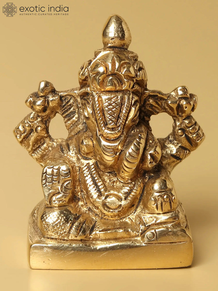 1" Small Brass Lord Ganesha Statue for Pooja