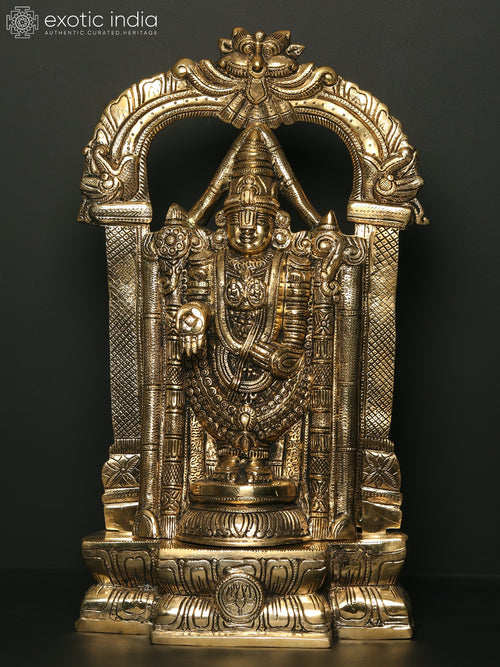 19" Tirupati Balaji Venkateshvara Handmade Brass Statue