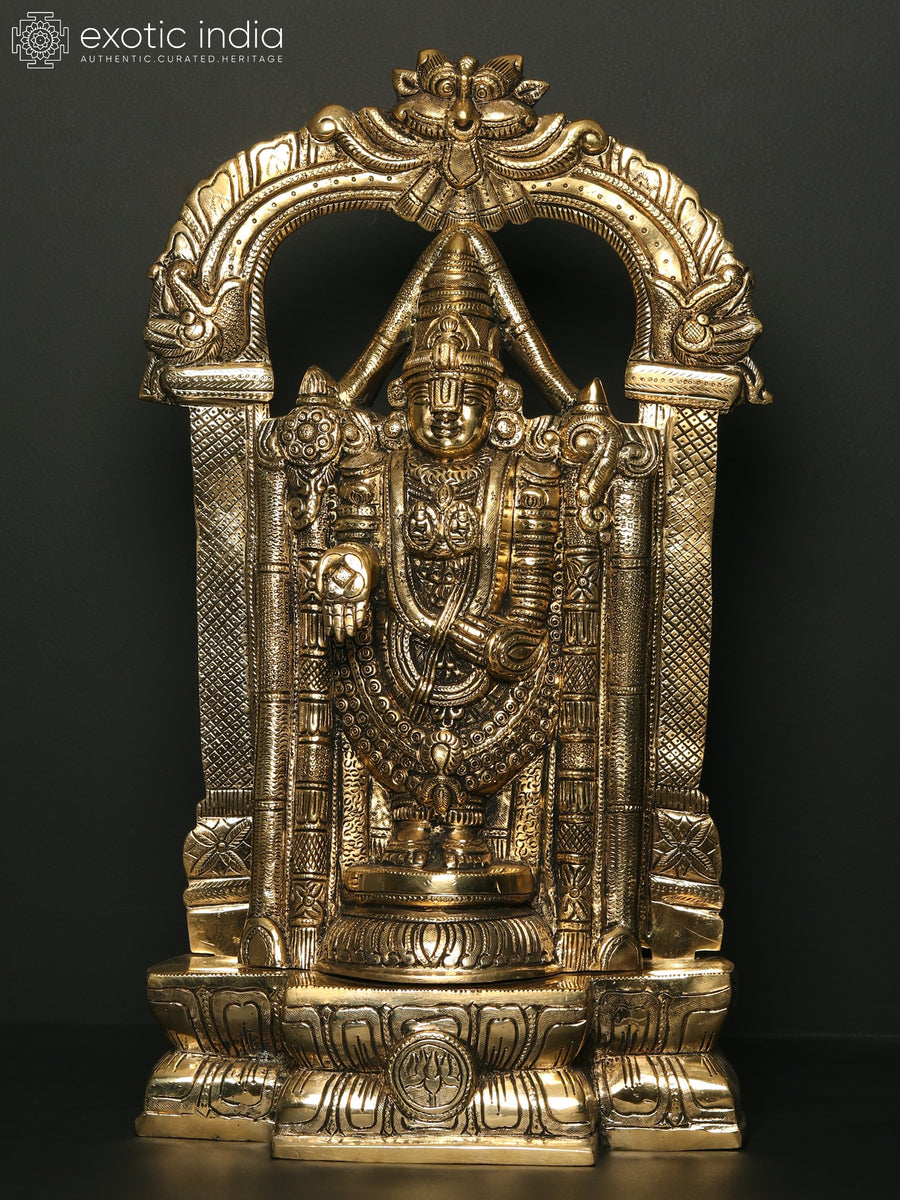 19" Tirupati Balaji Venkateshvara Handmade Brass Statue