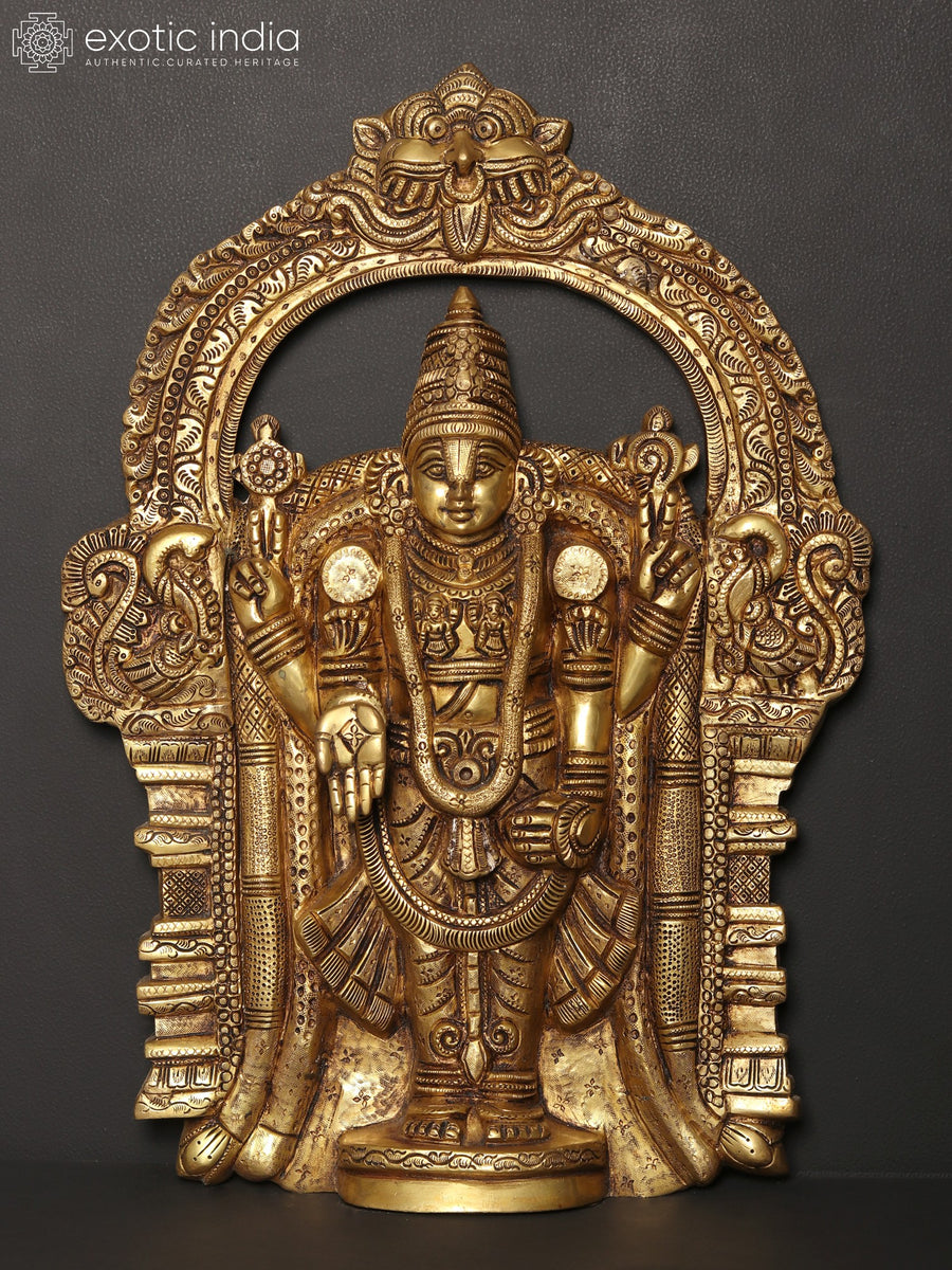 24" Brass Tirupati Balaji Wall Hanging for Home Pooja