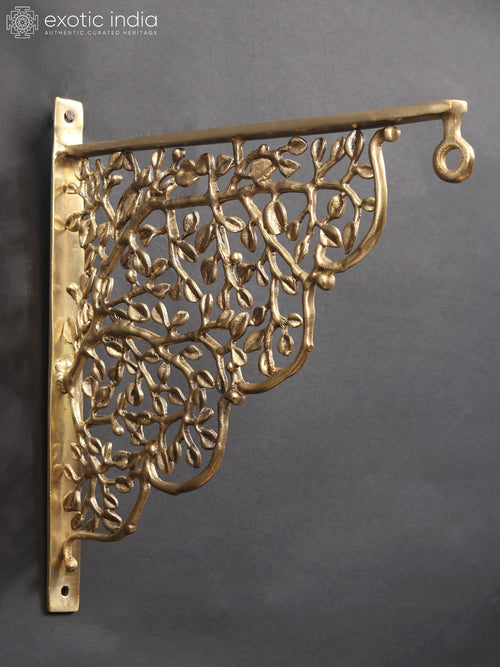 11" Brass Tree Design Wall Hanging Bracket Home Decor