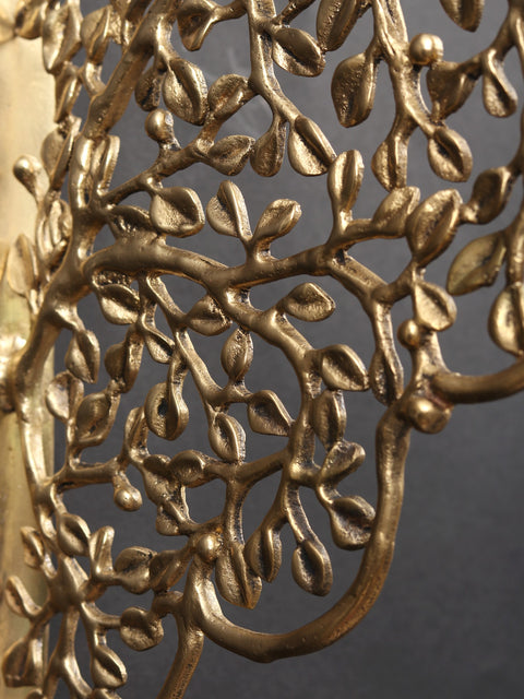 11" Tree Design Wall Hanging Bracket in Brass