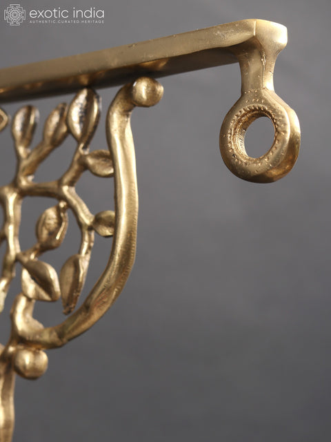 11" Tree Design Wall Hanging Bracket in Brass