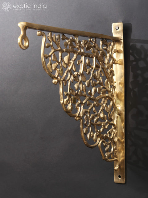 11" Tree Design Wall Hanging Bracket in Brass