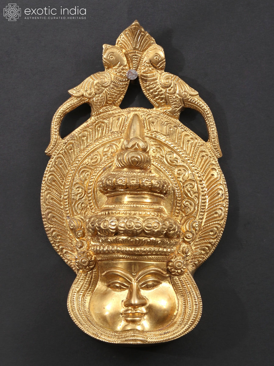 7" Brass Kathakali Face Wall Hanging for Home Decor