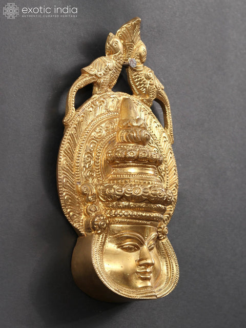 7" Brass Kathakali Face Wall Hanging
