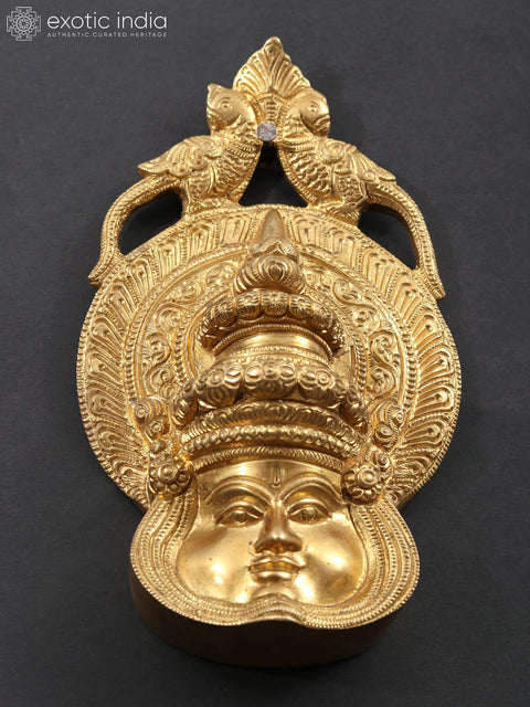 7" Brass Kathakali Face Wall Hanging