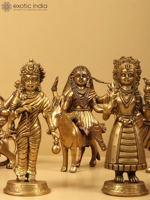 9" Set of Navadurga Statues in Brass
