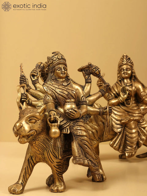 9" Set of Navadurga Statues in Brass