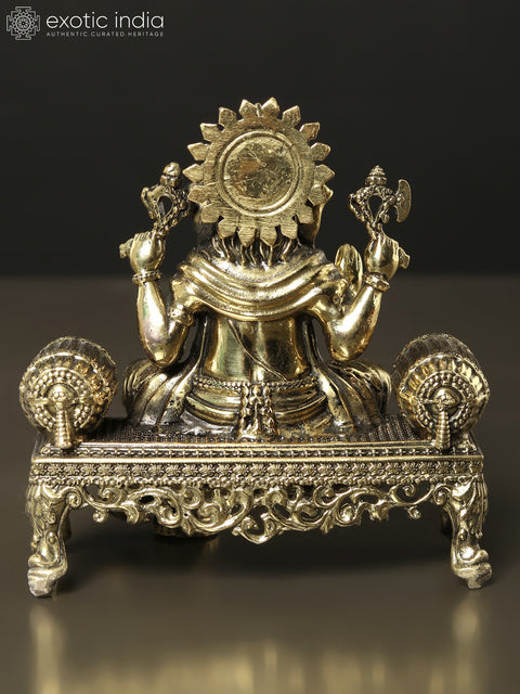 3" Small Superfine Lord Ganesha Seated on Singhasan | Brass Statue