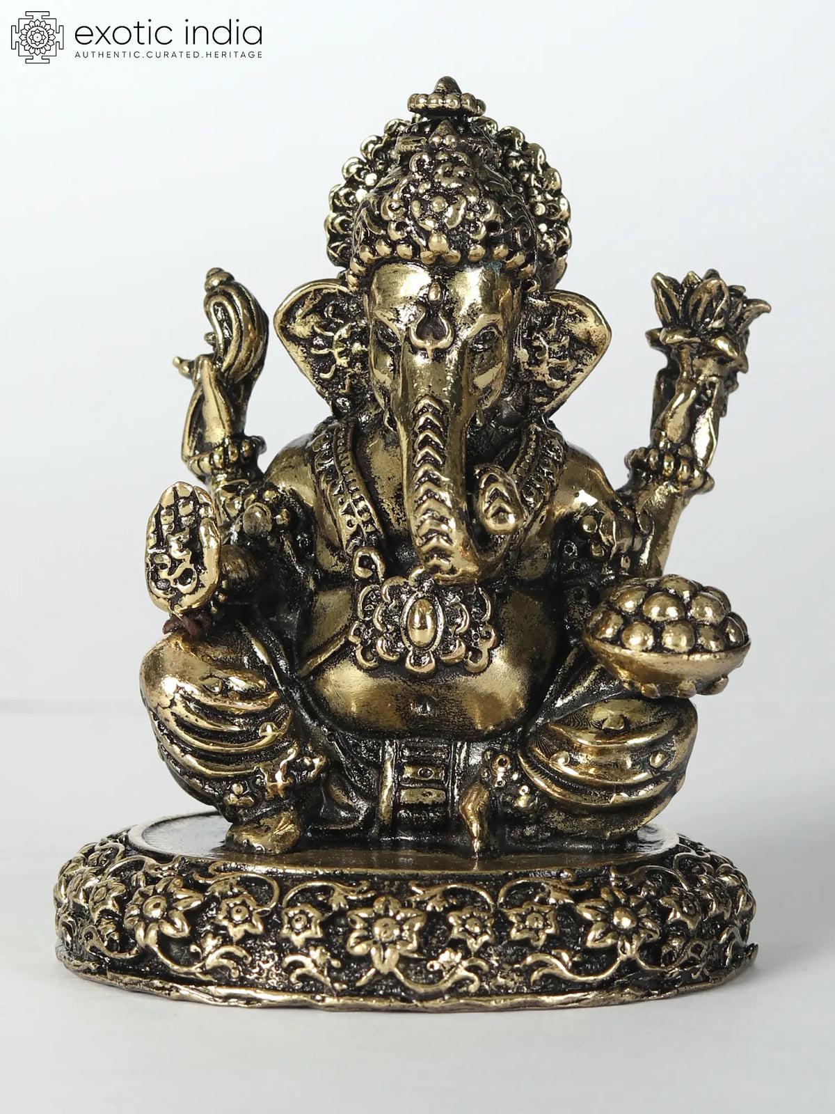 Small Blessing Lord Ganesha Brass Statue
