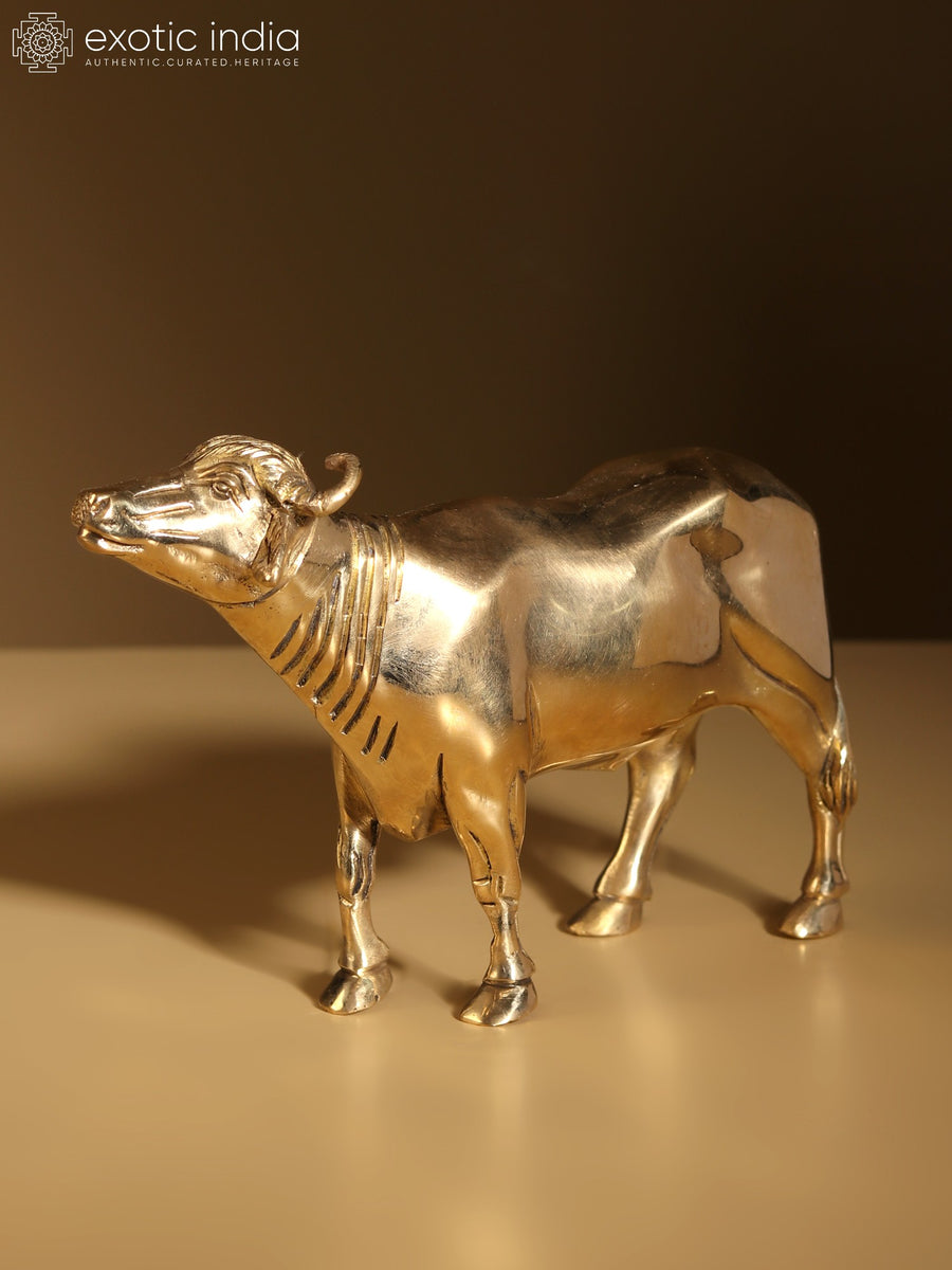 7" Buffalo Figurine Handmade Brass Statue