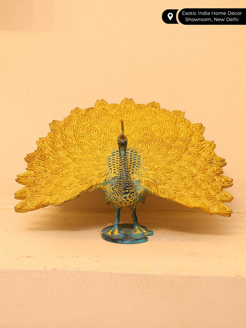 Dancing Peacock with Outspread Feathers | Home Decor