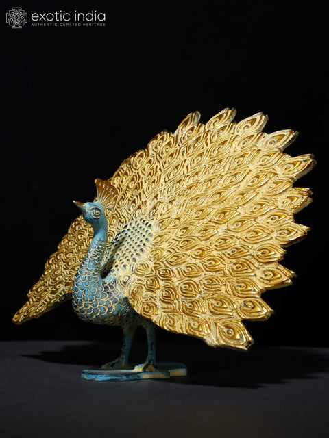 Dancing Peacock with Outspread Feathers | Home Decor