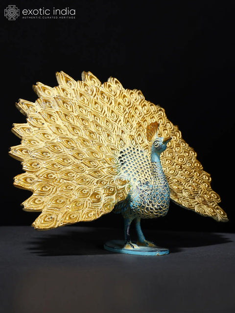 Dancing Peacock with Outspread Feathers | Home Decor
