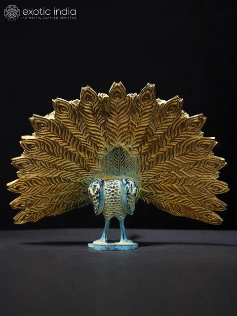 Dancing Peacock with Outspread Feathers | Home Decor